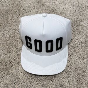 GOOD GOOD GOLF White Cap with Black 'GOOD' Embroidery